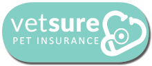 Button that displays Vetsure Pet Insurance with logo